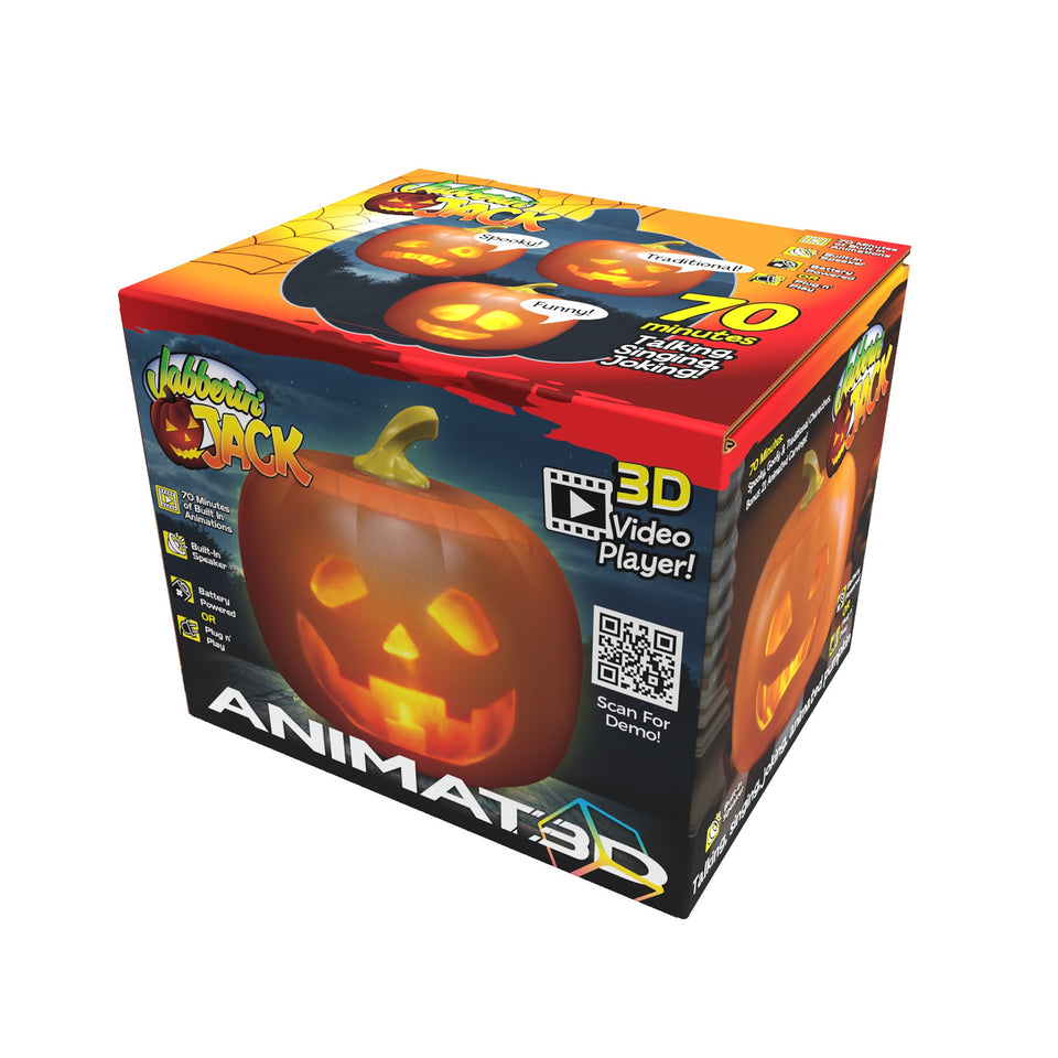 ANIMAT3D Jabberin' Jack The Talking Animated Pumpkin with Built-In Projector & Speaker
