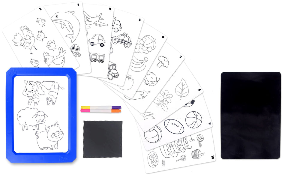 Light Up Glow Pad Drawing Board with Dry Erase Markers