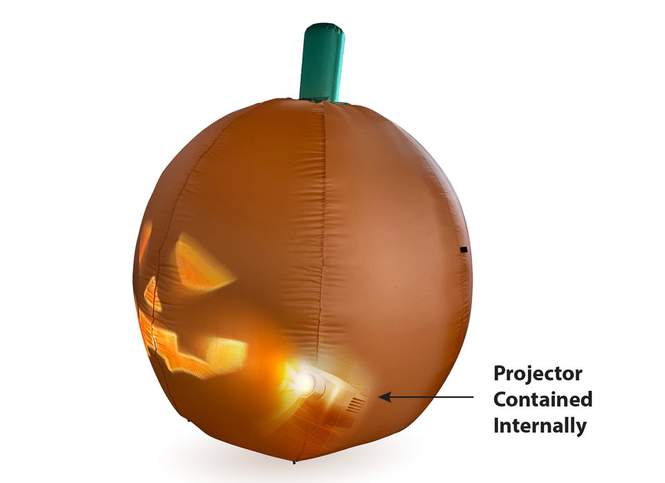 ANIMAT3D Inflatable Jabberin' Jack Talking Animated Inflatable Pumpkin with Built in Projector & Speaker Plug'n Play