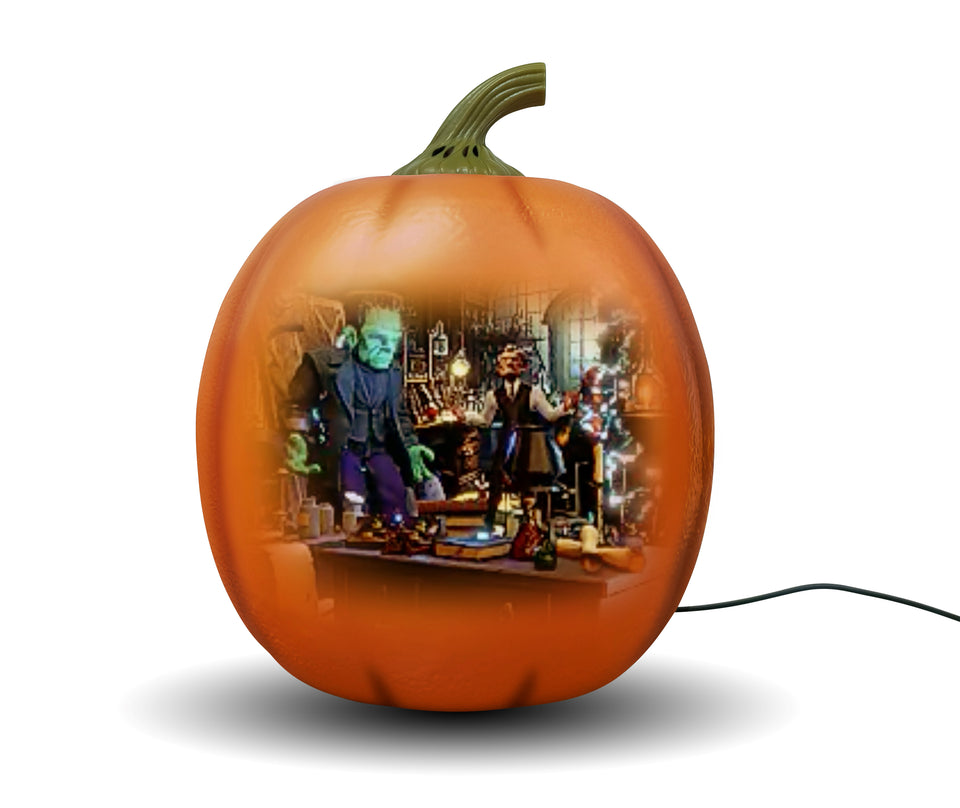 ANIMAT3D Jabberin' JackMotion Sensor 12 Inch XL Talking Animated Pumpkin with Built in Video Projector, Speaker and Motion Sensor Includes 80 Minutes of Content