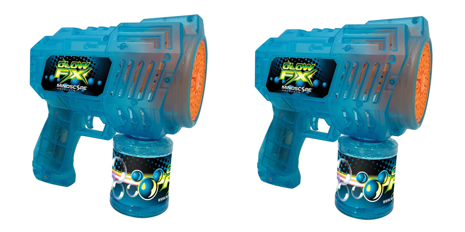 Set of 2 GlowFX Bubble Blaster with LED Lights and Bubble Jets That Blasts Bubbles Includes Mess Free Attachable Bubble Cartridge