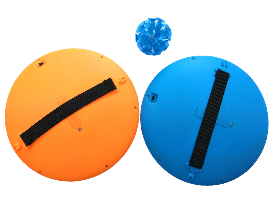 PaddleBritez 2 in1 Light Up Paddle Ball Game and Frisbee (Blue/Orange)