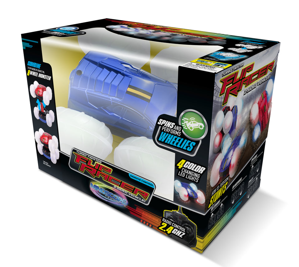 Turbo Twister Flip Racer Bright LED Light Up Stunt RC Remote Control Blue Vehicle