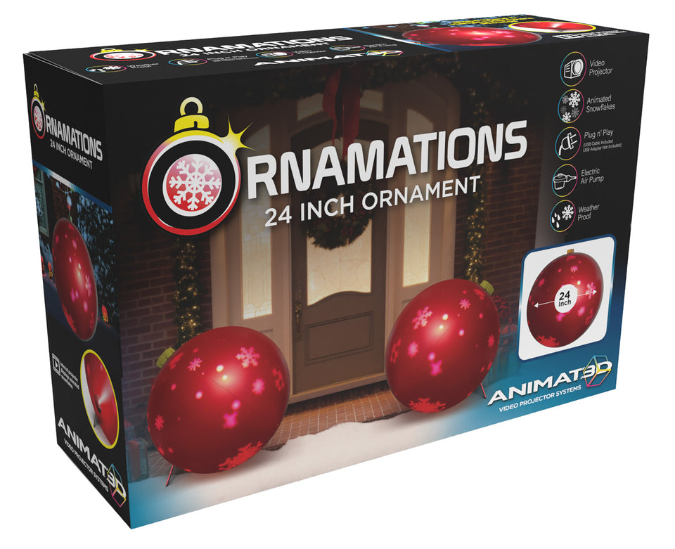 Ornamations 24 inch Inflatable Animated Ornament with Electric Pump Included for Indoor and Outdoor