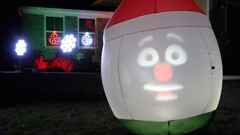 ANIMAT3D Inflatable Mr. Chill Talking Animated Inflatable Snowman with Built in Projector & Speaker Plug'n Play