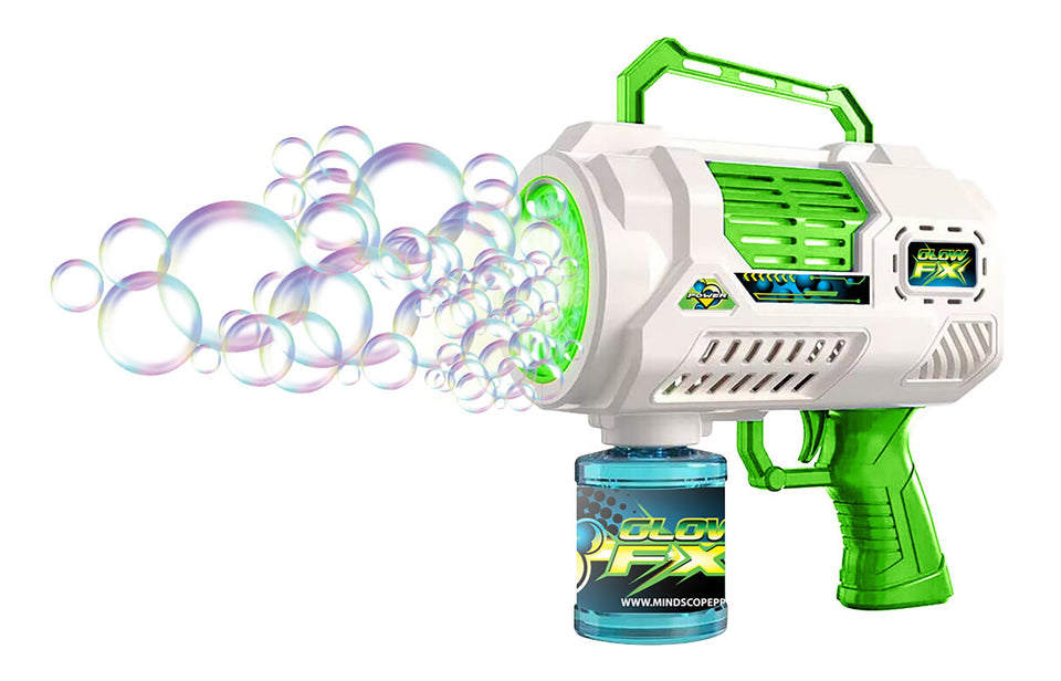 Mindscope GlowFX Bubble Blaster with LED Lights and Bubble Jets That Blasts Bubbles Includes Mess Free Attachable Bubble Cartridge