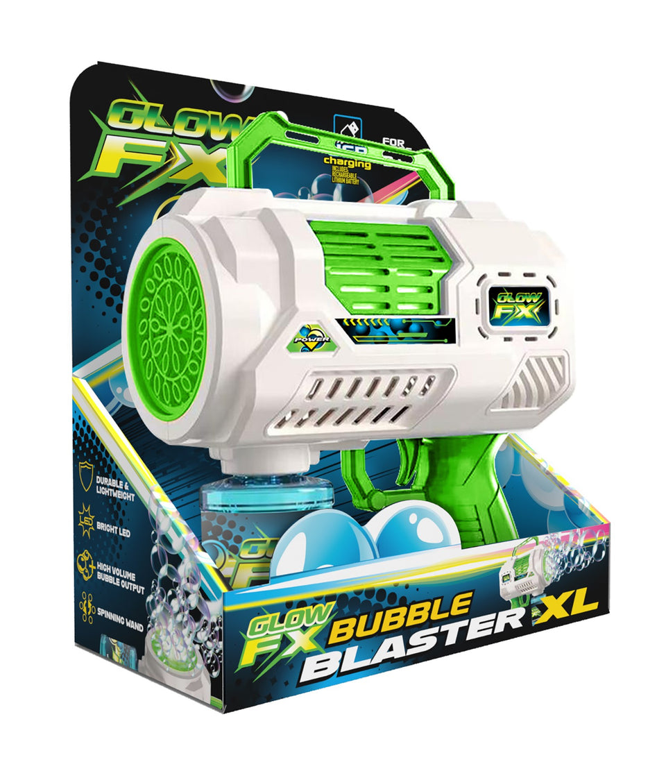 Mindscope GlowFX Bubble Blaster with LED Lights and Bubble Jets That Blasts Bubbles Includes Mess Free Attachable Bubble Cartridge