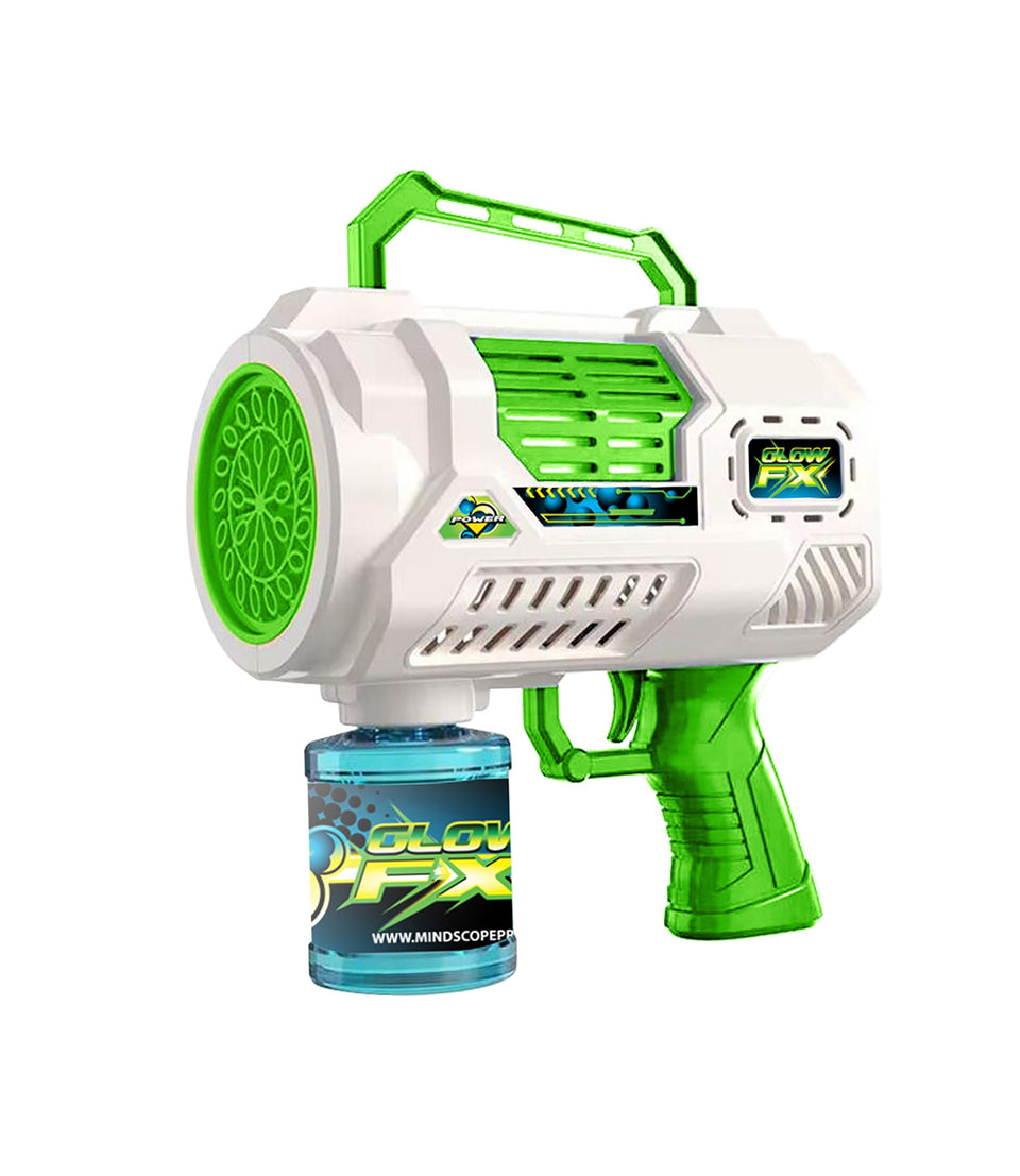 Mindscope GlowFX Bubble Blaster with LED Lights and Bubble Jets That Blasts Bubbles Includes Mess Free Attachable Bubble Cartridge