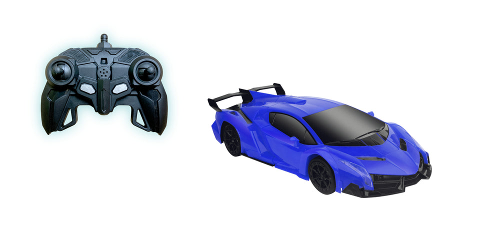 Turbo Twister 2 in 1 Blue Morpher RC Car That transforms into a Robot