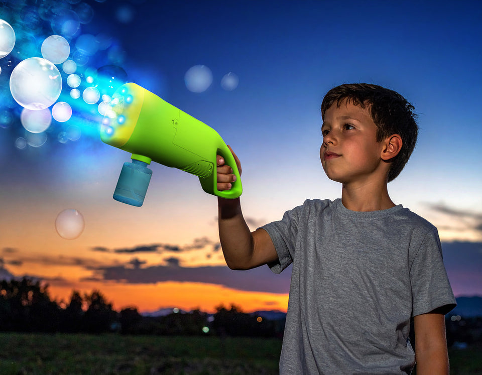 GlowFX Foggy Bubble Blaster with LED Lights and Bubble Jets That Blast FOG FILLED Bubbles
