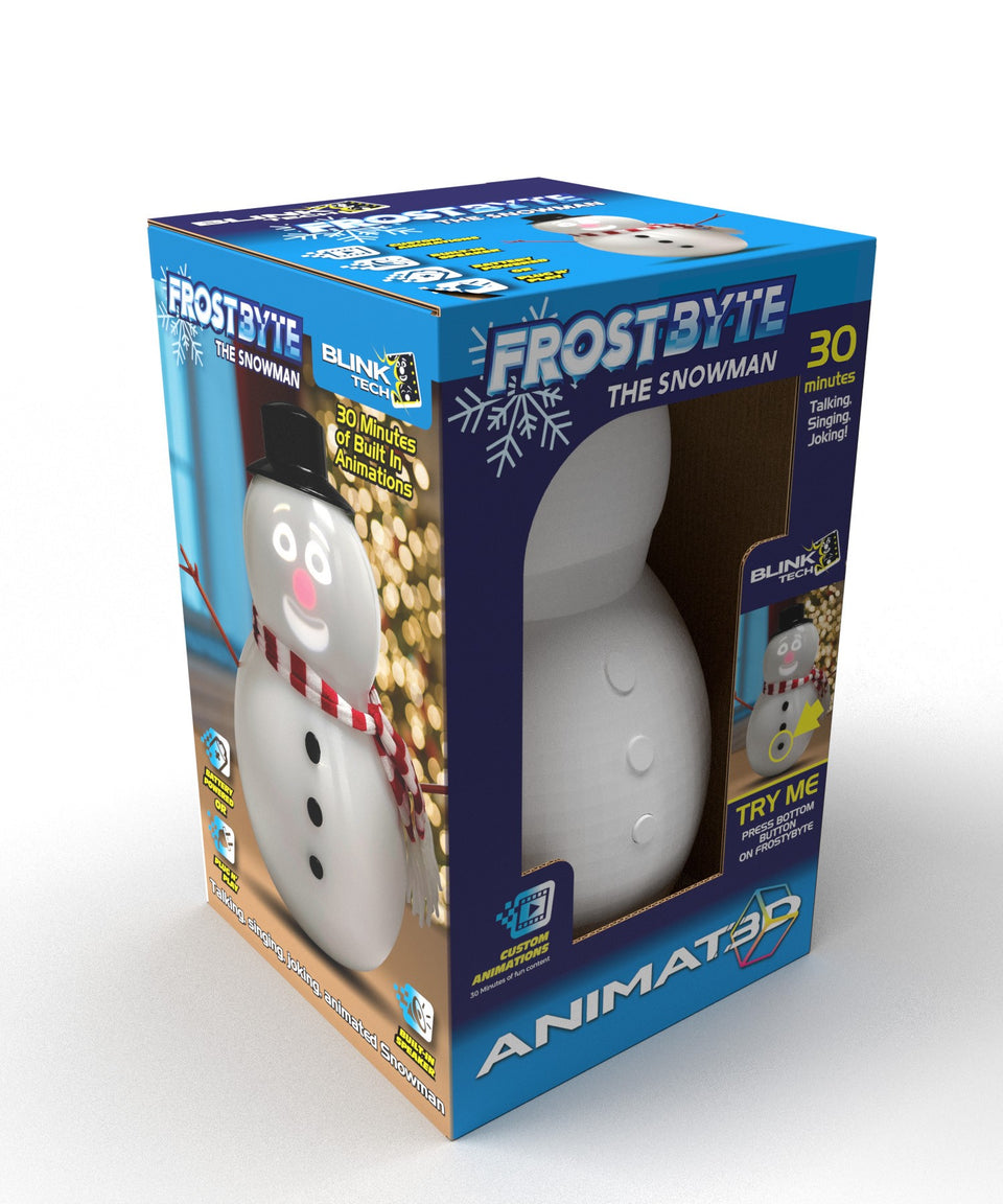 ANIMAT3D FrostByte Talking Animated Blink Snowman with Built in Projector & Speaker Plug'n Play
