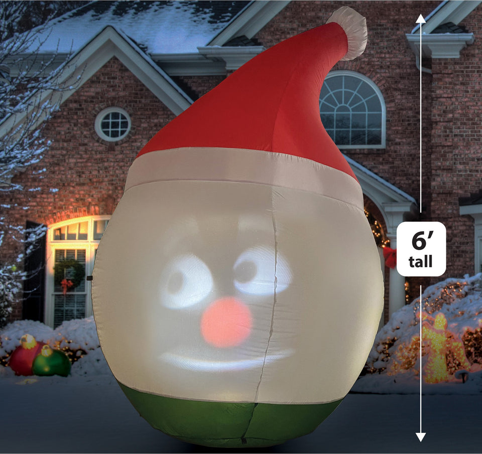 ANIMAT3D Inflatable Mr. Chill Talking Animated Inflatable Snowman with Built in Projector & Speaker Plug'n Play