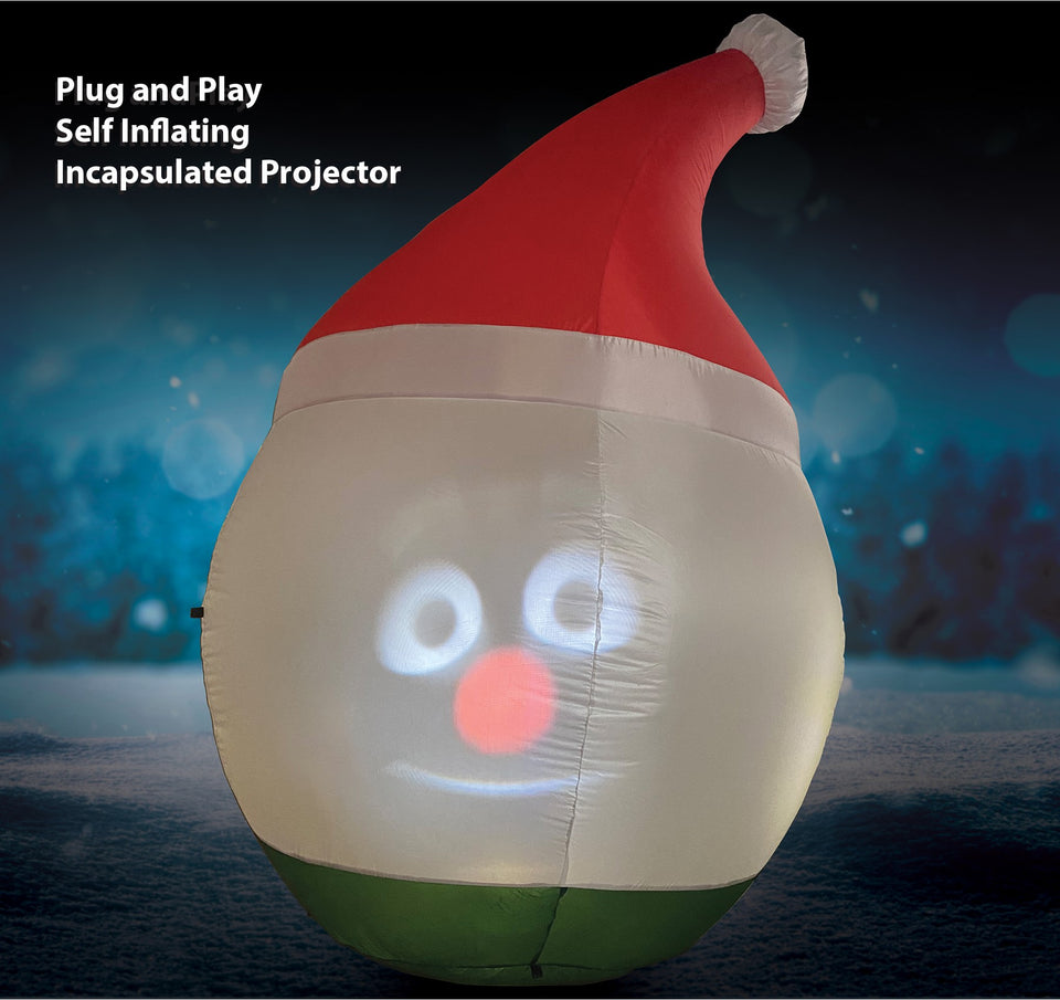 ANIMAT3D Inflatable Mr. Chill Talking Animated Inflatable Snowman with Built in Projector & Speaker Plug'n Play