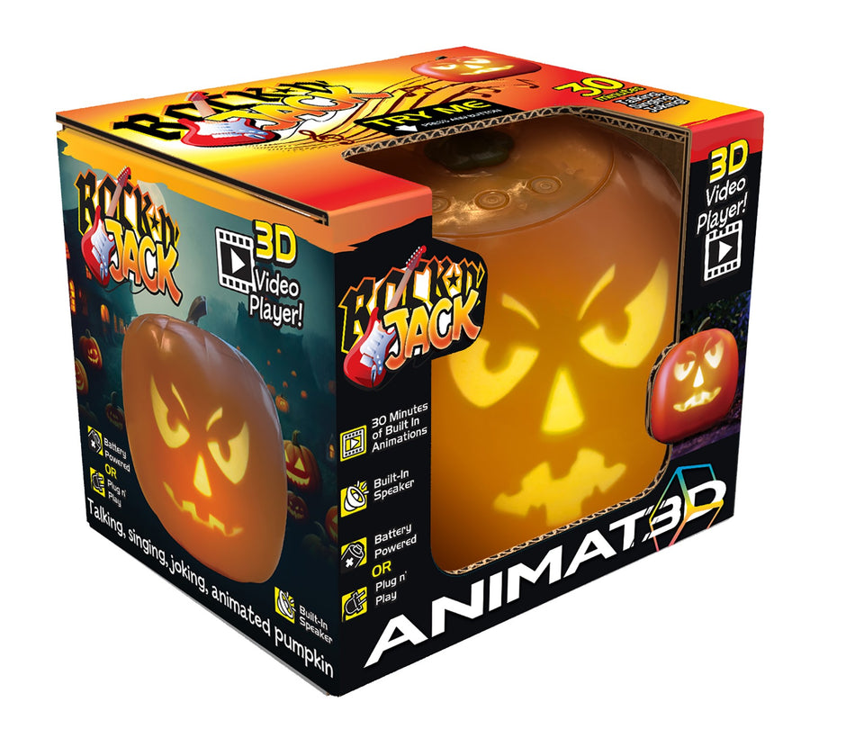 ANIMAT3D Rockin' Jack Talking Animated Pumpkin with Built in Video Projector & Speaker Plug'n Play