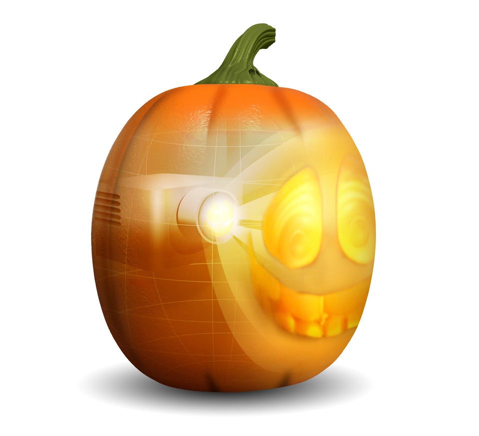 ANIMAT3D Jabberin' JackMotion Sensor 12 Inch XL Talking Animated Pumpkin with Built in Video Projector, Speaker and Motion Sensor Includes 80 Minutes of Content