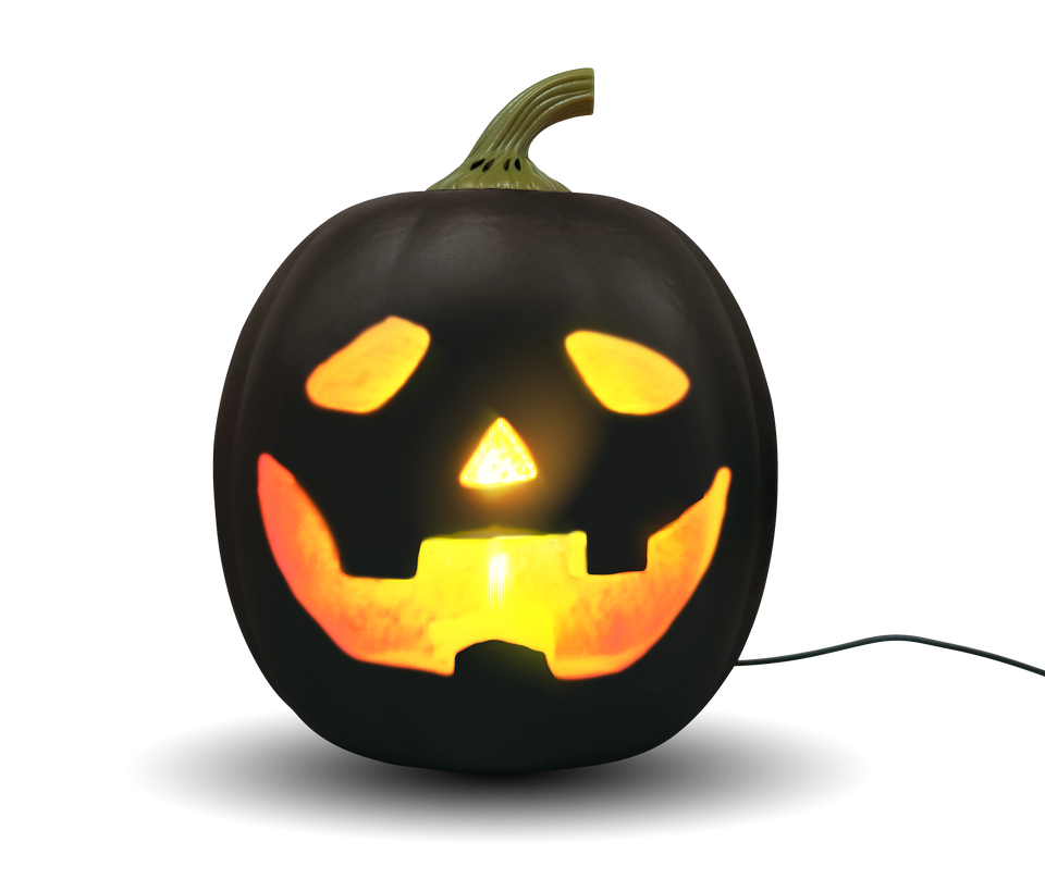 ANIMAT3D Jabberin' Jack Motion Sensor 12 Inch XL Talking Animated Black Pumpkin with Built in Video Projector, Speaker and Motion Sensor Includes 80 Minutes of Content