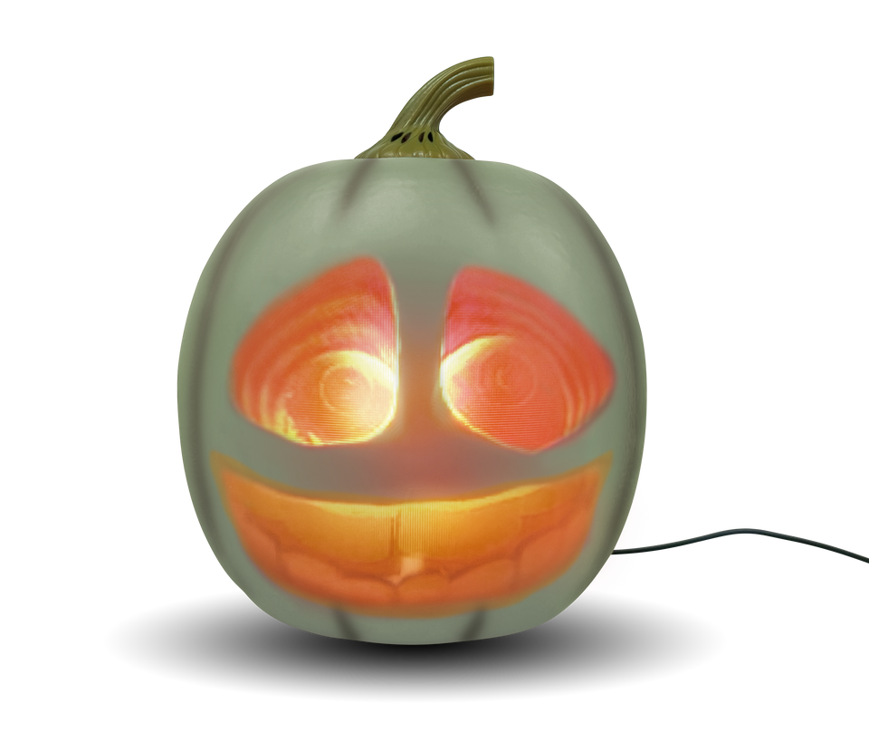 ANIMAT3D Jabberin' Jack Motion Sensor 12 Inch XL Talking Animated White Pumpkin with Built in Video Projector, Speaker and Motion Sensor Includes 80 Minutes of Content