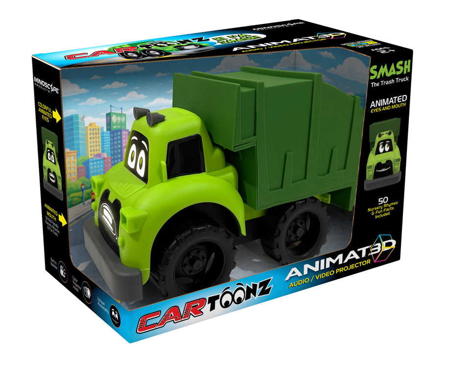Cartoonz by Mindscope Talking Animated Truck Toys with Moving Eyes and Mouth, Built in Projector and Speaker, Songs, Stories and Jokes, Ages 2 and Up