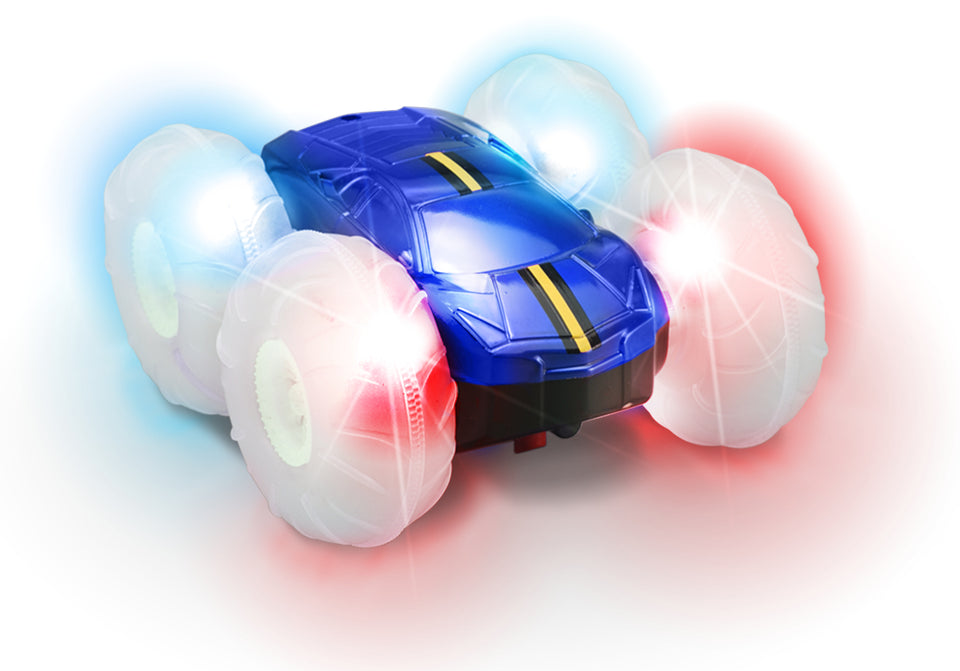 Turbo Twister Flip Racer Bright LED Light Up Stunt RC Remote Control Blue Vehicle